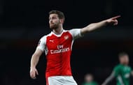 LONDON, ENGLAND - MARCH 11: Shkodran Mustafi of Arsenal points during The Emirates FA Cup Quarter-Final match between Arsenal and Lincoln City at Emirates Stadium on March 11, 2017 in London, England. (Photo by Ian Walton/Getty Images)