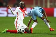 MONACO - MARCH 15: Tiemoue Bakayoko of Monaco wins posession from Fernandhino of Manchester City during the UEFA Champions League Round of 16 second leg match between AS Monaco and Manchester City FC at Stade Louis II on March 15, 2017 in Monaco, Monaco. (Photo by Michael Steele/Getty Images)