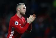 MANCHESTER, ENGLAND - FEBRUARY 01: Wayne Rooney of Manchester United applauds supporters during the Premier League match between Manchester United and Hull City at Old Trafford on February 1, 2017 in Manchester, England. (Photo by Clive Mason/Getty Images)