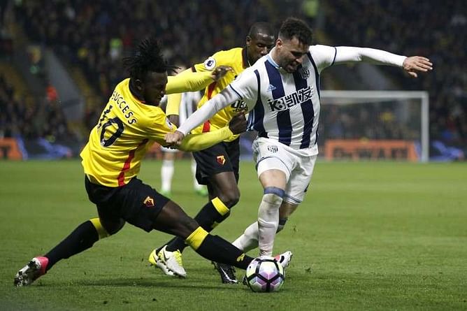 Soccer - Deeney strikes again as 10-man Watford beat Albion