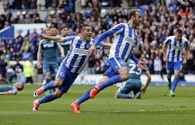 Brighton on brink of promotion after 2-1 win over Wigan