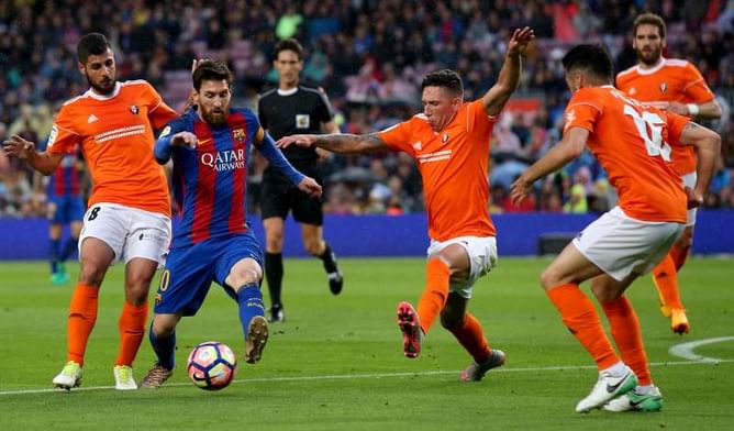 Barcelona in seventh heaven against Osasuna
