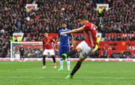 MANCHESTER, ENGLAND - APRIL 16: Ander Herrera of Manchester United scores his sides second goal during the Premier League match between Manchester United and Chelsea at Old Trafford on April 16, 2017 in Manchester, England. (Photo by Michael Regan/Getty Images)