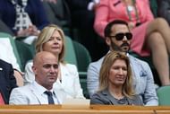 LONDON, ENGLAND - JULY 04: Andre Agassi and Stefanie Graf look on from the Royal Box on Centre Court during day nine of the Wimbledon Lawn Tennis Championships at the All England Lawn Tennis and Croquet Club on July 4, 2012 in London, England. (Photo by Clive Rose/Getty Images)