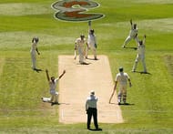 MELBOURNE, AUSTRALIA - DECEMBER 26: Anil Kumble of India celebrates the wicket of Michael Hussey during day one of the First Test match between Australia and India at the Melbourne Cricket Ground on December 26, 2007 in Melbourne, Australia. (Photo by Mark Dadswell/Getty Images)