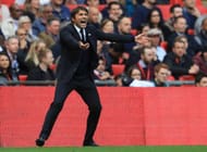 LONDON, ENGLAND - APRIL 22: Antonio Conte, Manager of Chelsea reacts during The Emirates FA Cup Semi-Final between Chelsea and Tottenham Hotspur at Wembley Stadium on April 22, 2017 in London, England. (Photo by Richard Heathcote/Getty Images)