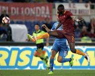 ROME, ITALY - APRIL 01: Antonio Rudiger (R) of AS Roma competes for the ball with Omar El Kaddouri of Empoli FC during the Serie A match between AS Roma and Empoli FC at Stadio Olimpico on April 1, 2017 in Rome, Italy. (Photo by Paolo Bruno/Getty Images)