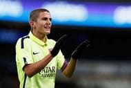 BRUSSELS, BELGIUM - FEBRUARY 23: Captain, Sergi Palencia of Barcelona looks on during the UEFA Youth League Round of 16 match between RSC Anderlecht and FC Barcelona held at Constant Vanden Stock Stadium on February 23, 2015 in Brussels, Belgium. (Photo by Dean Mouhtaropoulos/Getty Images)