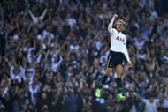 LONDON, ENGLAND - APRIL 08: Dele Alli of Tottenham Hotspur celebrates scoring his sides first goal during the Premier League match between Tottenham Hotspur and Watford at White Hart Lane on April 8, 2017 in London, England. (Photo by Dan Mullan/Getty Images)