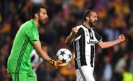 BARCELONA, SPAIN - APRIL 19: Giorgio Chiellini of Juventus celebrates after the UEFA Champions League Quarter Final second leg match between FC Barcelona and Juventus at Camp Nou on April 19, 2017 in Barcelona, Spain. (Photo by Shaun Botterill/Getty Images)