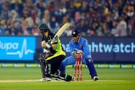 MELBOURNE, AUSTRALIA - JANUARY 29: Glenn Maxwell of Australia stumped by Mahendra Dhoni of India during the International Twenty20 match between Australia and India at Melbourne Cricket Ground on January 29, 2016 in Melbourne, Australia. (Photo by Zak Kaczmarek/Getty Images)