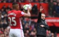 MANCHESTER, ENGLAND - APRIL 16: Jose Mourinho manager of Manchester United signals as Antonio Valencia of Manchester United takes a throw in during the Premier League match between Manchester United and Chelsea at Old Trafford on April 16, 2017 in Manchester, England. (Photo by Shaun Botterill/Getty Images)
