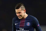 PARIS, FRANCE - FEBRUARY 14: Julian Draxler of Paris Saint-Germain reacts during the UEFA Champions League Round of 16 first leg match between Paris Saint-Germain and FC Barcelona at Parc des Princes on February 14, 2017 in Paris, France. (Photo by Clive Rose/Getty Images)