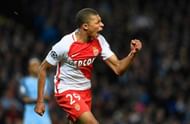 MANCHESTER, ENGLAND - FEBRUARY 21: Kylian Mbappe of AS Monaco celebrates as he scores their second goal during the UEFA Champions League Round of 16 first leg match between Manchester City FC and AS Monaco at Etihad Stadium on February 21, 2017 in Manchester, United Kingdom. (Photo by Stu Forster/Getty Images)