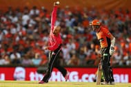 PERTH, AUSTRALIA - JANUARY 28: Nathan Lyon of the Sixers bowls during the Big Bash League match between the Perth Scorchers and the Sydney Sixers at WACA on January 28, 2017 in Perth, Australia. (Photo by Paul Kane/Getty Images)