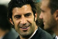 ROME - 17 SEPTEMBER: Portrait of Luis Figo of Real Madrid during the UEFA Champions League First Phase Group C match between AS Roma and Real Madrid at the Stadio Olimpico in Rome, Italy on September 17, 2002. Real Madrid won 3-0. (photo by Gary M.Prior/Getty Images)