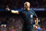 LONDON, ENGLAND - MAY 06: Referee Tom Henning Ovrebo makes a decision during the UEFA Champions League Semi Final Second Leg match between Chelsea and Barcelona at Stamford Bridge on May 6, 2009 in London, England. (Photo by Jamie McDonald/Getty Images)