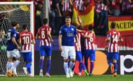 MADRID, SPAIN - APRIL 12: Robert Huth of Leicester City looks dejected after conceding during the UEFA Champions League Quarter Final first leg match between Club Atletico de Madrid and Leicester City at Vicente Calderon Stadium on April 12, 2017 in Madrid, Spain. (Photo by Michael Regan/Getty Images)