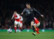 LONDON, ENGLAND - MARCH 07: Robert Lewandowski of FC Bayern Muenchen in action during the UEFA Champions League Round of 16 second leg match between Arsenal FC and FC Bayern Muenchen at Emirates Stadium on March 7, 2017 in London, United Kingdom. (Photo by Clive Mason/Getty Images)