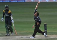 JOHANNESBURG, SOUTH AFRICA - OCTOBER 03: Shane Bond of New Zealand bowling during the ICC Champions Trophy semi final match between New Zealand and Pakistan from Liberty Life Wanderers on October 03, 2009 in Johannesburg, South Africa. (Photo by Duif du Toit/Gallo Images/Getty Images)