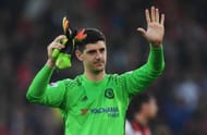 BOURNEMOUTH, ENGLAND - APRIL 08: Thibaut Courtois of Chelsea celebrates after the Premier League match between AFC Bournemouth and Chelsea at Vitality Stadium on April 8, 2017 in Bournemouth, England. (Photo by Mike Hewitt/Getty Images)