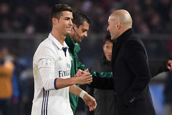 Zidane and ronaldo happy