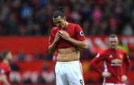 MANCHESTER, ENGLAND - MARCH 04: Zlatan Ibrahimovic of Manchester United reacts during the Premier League match between Manchester United and AFC Bournemouth at Old Trafford on March 4, 2017 in Manchester, England. (Photo by Shaun Botterill/Getty Images)