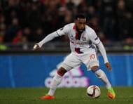 ROME, ITALY - MARCH 16: Alexandre Lacazette of Olympique Lyonnais in action during the UEFA Europa League Round of 16 second leg match between AS Roma and Olympique Lyonnais at Stadio Olimpico on March 16, 2017 in Rome, Italy. (Photo by Paolo Bruno/Getty Images )