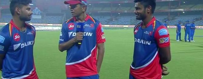 Watch: Rahul Dravid jokes with Rishab Pant and Sanju Samson post their win on Thursday