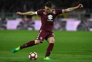 TURIN, ITALY - APRIL 29: Andrea Belotti of FC Torino in action during the Serie A match between FC Torino and UC Sampdoria at Stadio Olimpico di Torino on April 29, 2017 in Turin, Italy. (Photo by Valerio Pennicino/Getty Images)