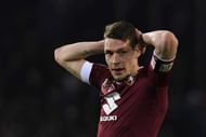 TURIN, ITALY - MARCH 18: Andrea Belotti of FC Torino reacts during the Serie A match between FC Torino and FC Internazionale at Stadio Olimpico di Torino on March 18, 2017 in Turin, Italy. (Photo by Valerio Pennicino/Getty Images)