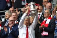 LONDON, ENGLAND - MAY 27: Arsene Wenger, Manager of Arsenal lifts The FA Cup after The Emirates FA Cup Final between Arsenal and Chelsea at Wembley Stadium on May 27, 2017 in London, England. (Photo by Ian Walton/Getty Images)