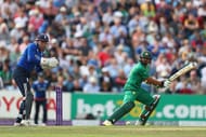 LEEDS, ENGLAND - SEPTEMBER 01: Azhar Ali of Pakistan hits to the offside off the bowling of Adil Rashid as wicketkeeper Jonny Bairstow looks on during the 4th Royal London One -Day International match between England and Pakistan at Headingley on September 1, 2016 in Leeds, England. (Photo by Michael Steele/Getty Images)