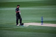 AUCKLAND, NEW ZEALAND - MARCH 04: Colin de Grandhomme of New Zealand looks on during game five of the One Day International series between New Zealand and South Africa at Eden Park on March 4, 2017 in Auckland, New Zealand. (Photo by Anthony Au-Yeung/Getty Images)