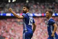 LONDON, ENGLAND - MAY 27: Diego Costa of Chelsea celebrates scoring his sides first goal during the Emirates FA Cup Final between Arsenal and Chelsea at Wembley Stadium on May 27, 2017 in London, England. (Photo by Mike Hewitt/Getty Images)