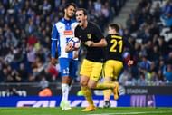 BARCELONA, SPAIN - APRIL 22: Diego Godin of Club Atletico de Madrid celebrates after his team mate Antoine Griezmann of Club Atletico de Madrid scored the opening goal during the La Liga match between RCD Espanyol and Club Atletico de Madrid at the Cornella - El Prat stadium on April 22, 2017 in Barcelona, Spain. (Photo by David Ramos/Getty Images)
