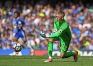 LONDON, ENGLAND - MAY 21: Jordan Pickford of Sunderland in action during the Premier League match between Chelsea and Sunderland at Stamford Bridge on May 21, 2017 in London, England. (Photo by Shaun Botterill/Getty Images)