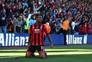 BOURNEMOUTH, ENGLAND - MAY 13: Joshua King of AFC Bournemouth celebrates scoring his sides second goal during the Premier League match between AFC Bournemouth and Burnley at Vitality Stadium on May 13, 2017 in Bournemouth, England. (Photo by Steve Bardens/Getty Images)