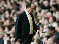 LIVERPOOL, UNITED KINGDOM - OCTOBER 02: Liverpool Manager, Rafa Benitez looks dejected during the Barclays Premiership match between Liverpool and Chelsea at Anfield on October 2, 2005 in Liverpool, England. (Photo by Ben Radford/Getty Images)