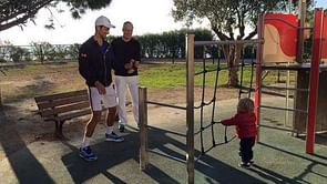 VIDEO: Novak Djokovic plays tennis with son, Rohan Bopanna joins in