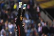 VIGO, SPAIN - MAY 04: Sergio Romero of Manchester United celebrates victory after the UEFA Europa League semi final, first leg match between Celta Vigo and Manchester United at the Estadio Balaidos on May 4, 2017 in Vigo, Spain. (Photo by David Ramos/Getty Images)
