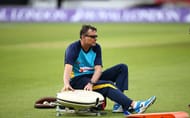 LONDON, ENGLAND - JUNE 28: Sri Lanka head coach Graham Ford in action during a warm up exercise during an England & Sri Lanka Nets Session at The Kia Oval on June 28, 2016 in London, England. (Photo by Charlie Crowhurst/Getty Images)