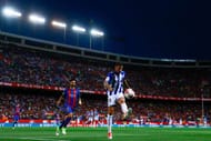 MADRID, SPAIN - MAY 27: Theo Hernandez (R) of Deportivo Alaves competes for the ball with Andre Gomes (L) of FC Barcelona during the Copa Del Rey Final between FC Barcelona and Deportivo Alaves at Vicente Calderon Stadium on May 27, 2017 in Madrid, Spain. (Photo by Gonzalo Arroyo Moreno/Getty Images)