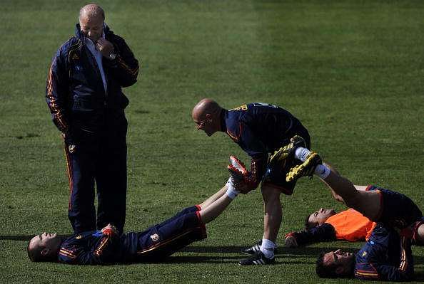 Vicente Del Bosque Andres Iniesta Spain 2010 World Cup