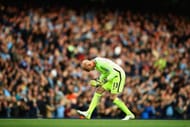 MANCHESTER, ENGLAND - MAY 16: Willy Caballero of Manchester City celebrates a goal during the Premier League match between Manchester City and West Bromwich Albion at Etihad Stadium on May 16, 2017 in Manchester, England. (Photo by Clive Mason/Getty Images)