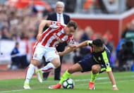 STOKE ON TRENT, ENGLAND - MAY 13: Xherdan Shaqiri of Stoke City and Alexis Sanchez of Arsenal battle for possession during the Premier League match between Stoke City and Arsenal at Bet365 Stadium on May 13, 2017 in Stoke on Trent, England. (Photo by Richard Heathcote/Getty Images)