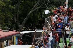 Anti-Maduro chants ring at Venezuela soccer heroes' welcome