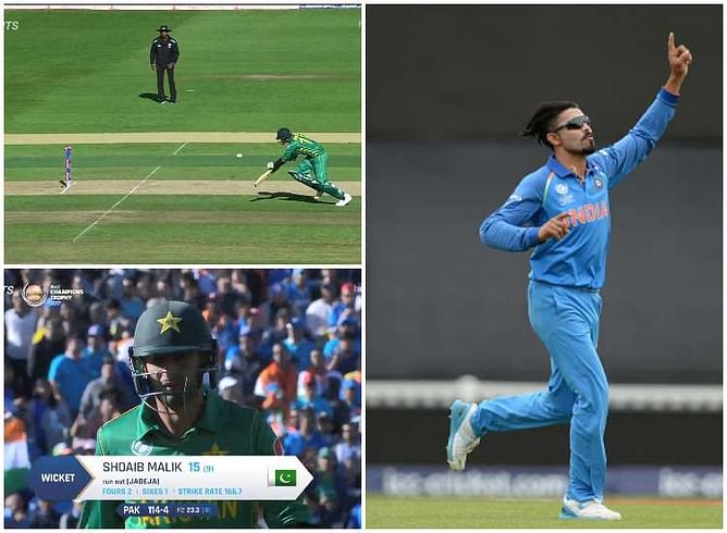 ICC Champions Trophy 2017: India vs Pakistan, Ravindra Jadeja's brilliant throw sends Shoaib Malik packing