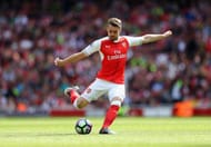 LONDON, ENGLAND - MAY 21: Aaron Ramsey of Arsenal in action during the Premier League match between Arsenal and Everton at Emirates Stadium on May 21, 2017 in London, England. (Photo by Clive Mason/Getty Images)