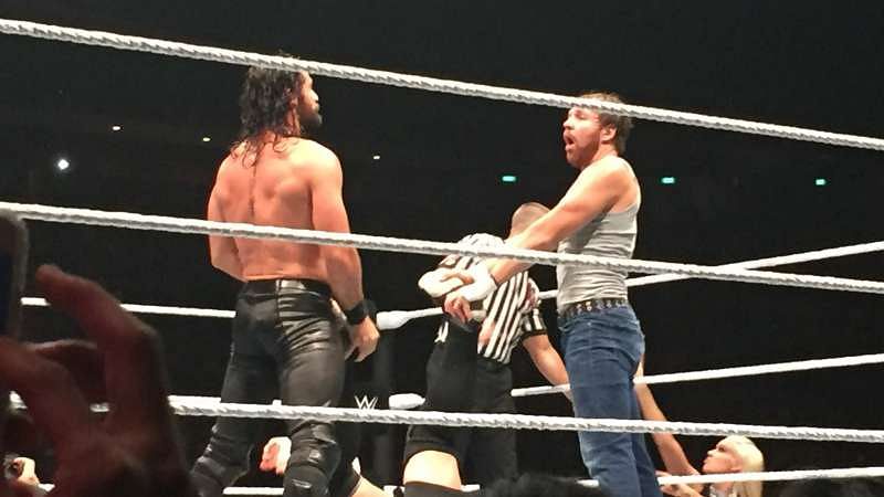 Rollins and Ambrose in the Singapore Live event
